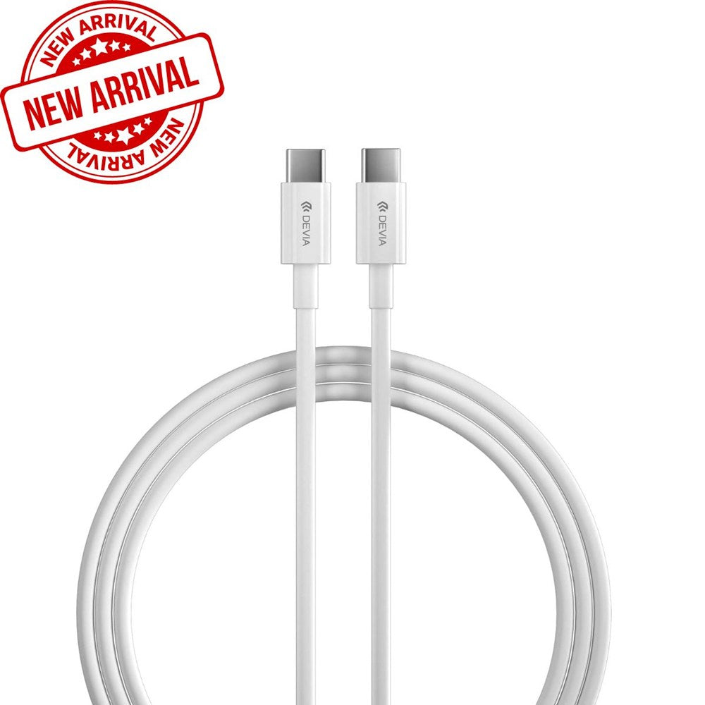 Devia - 2m (60W) Power Delivery - Type C to Type C Cable - White