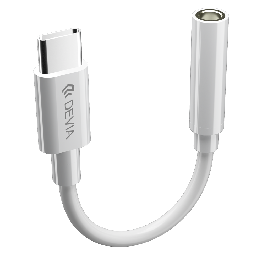 Devia - Type C to 3.5mm Headphone Adapter - White