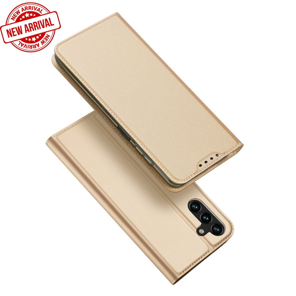 Dux Ducis Skin Pro Case for Samsung Galaxy A14 5G Flip Card Wallet Stand Gold 134896