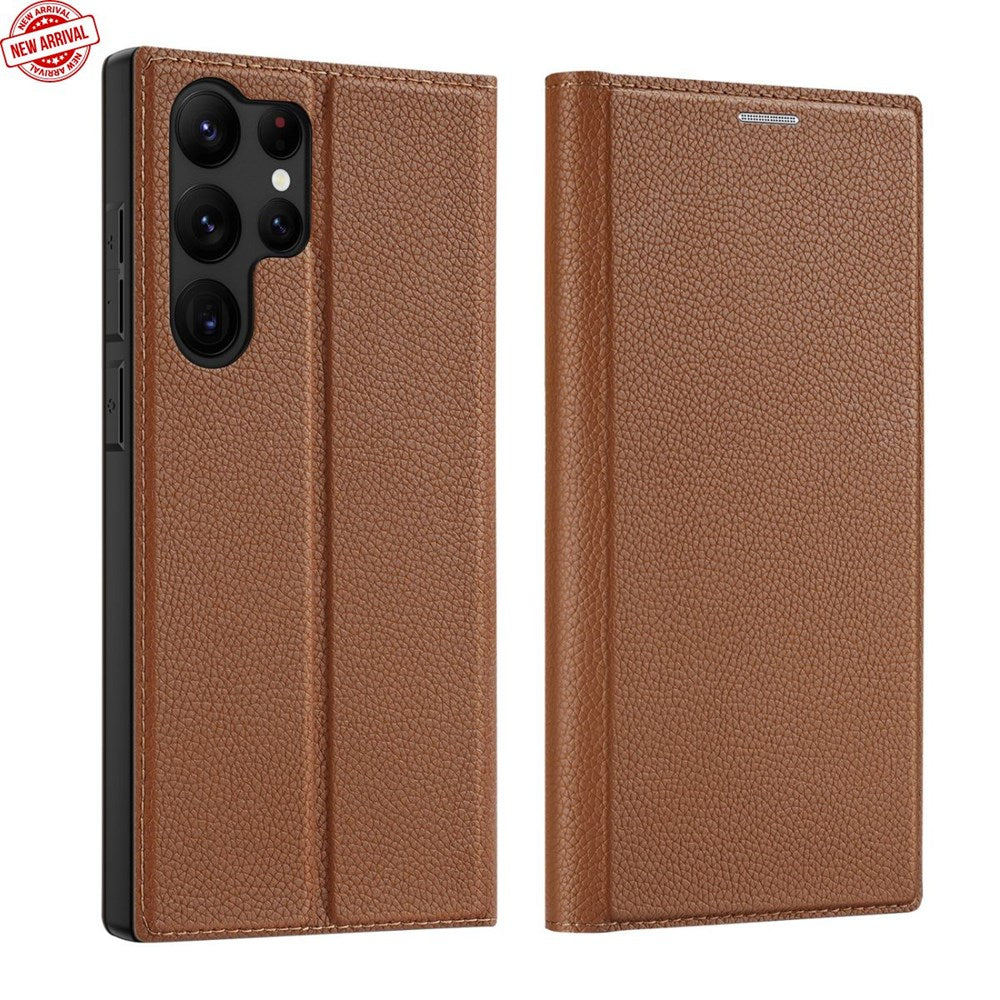 Dux Ducis Skin X2 case Samsung Galaxy S23 Ultra flip case wallet stand brown 136046