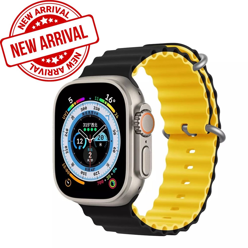 Devia - Sports Strap for Apple Watch (42mm/44mm/45mm/49mm) - Yellow Black