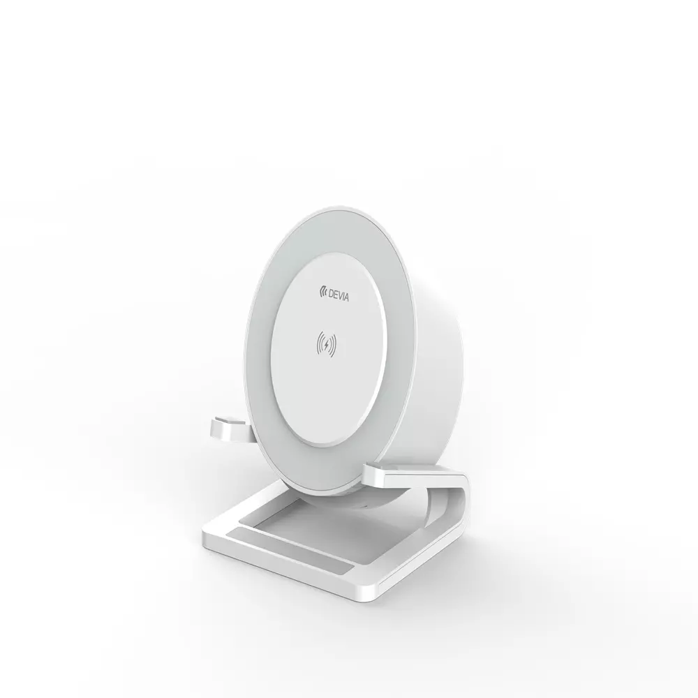 Devia - 5W Desktop Wireless Charging Speaker & Night Lamp - White