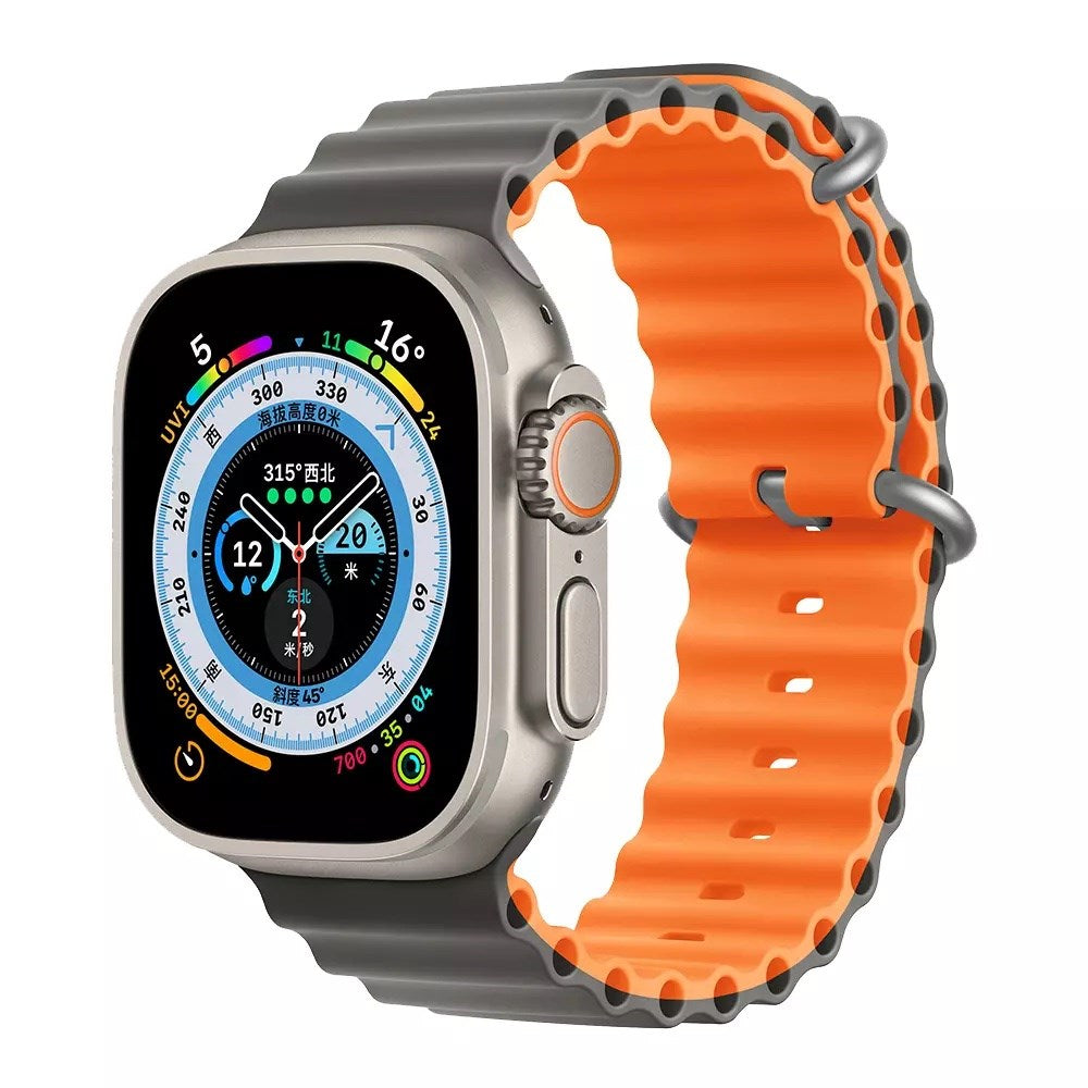 Devia - Sports Strap for Apple Watch (42mm/44mm/45mm/49mm) - Orange Grey