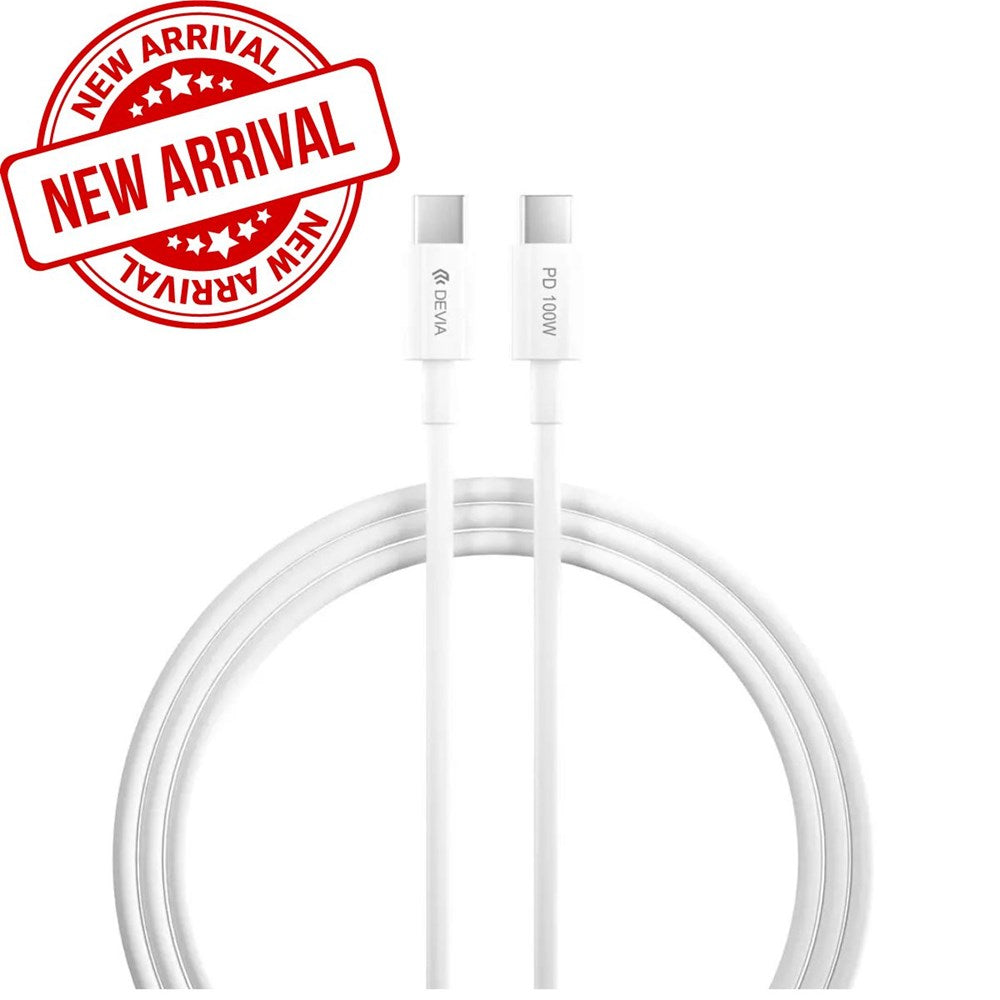 Devia - 1.5m (100W 5A) Power Delivery - Type C to Type C Cable - White