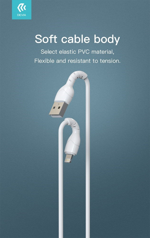 Devia - 1m Basic (2.1A) USB to Non-MFi Lightning Cable - White