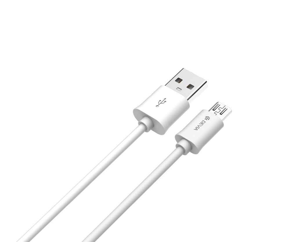 Devia - 2m (2.1A) USB to MicroUSB Cable - White