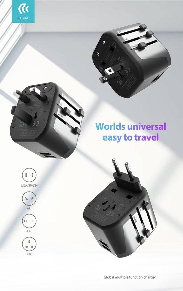 Devia - Global Multiple Function Travel Adapter - Black