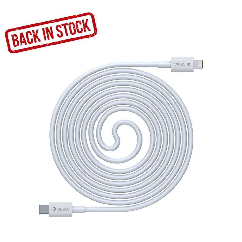 Devia - 1.5m (27W) Power Delivery - Type C to MFI Lightning Cable - White