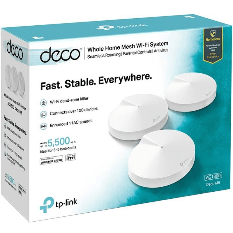 TP-LINK DECO M5 (3-PACK) AC1300 DUAL-BAND WHOLE HOME MESH WI-FI