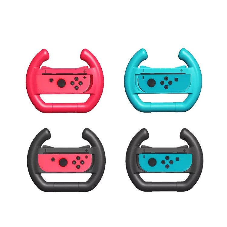 Dobe - Pack of 2 Controller Steering Wheels for Nintendo Switch & Switch OLED - Red & Blue